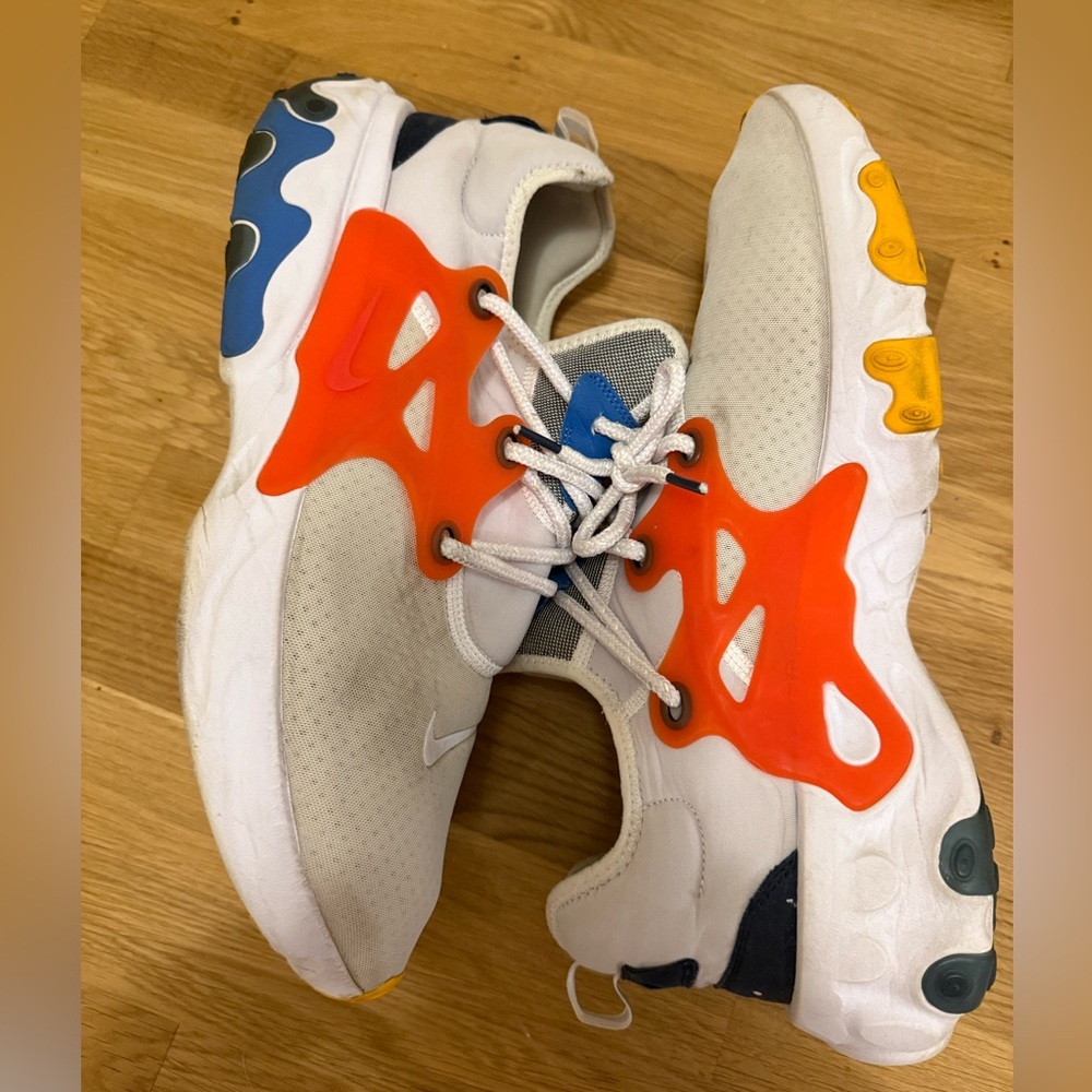 Nike Presto React size 15 White and Orange Athletic Shoes